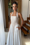 SAMMI MIDI DRESS - SAND/WHITE