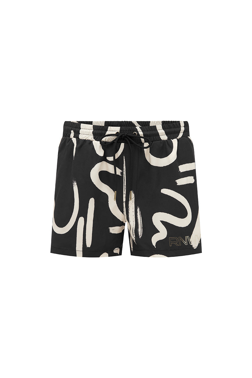 SARDINIA SWIM BOARDSHORTS - BLACK/CREAM