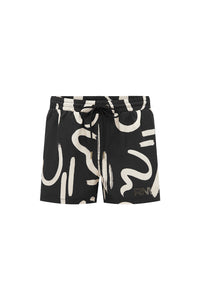 SARDINIA SWIM BOARDSHORTS - BLACK/CREAM