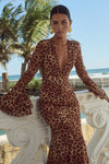 SARI MAXI DRESS - LEOPARD PRINT