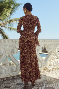 SARI MAXI DRESS - LEOPARD PRINT