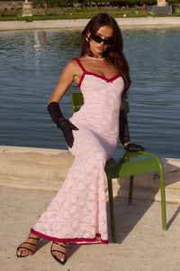 SARTA LACE MAXI DRESS - MUSK