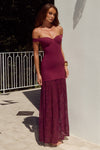 SHAYLA OFF SHOULDER MAXI DRESS - WINE