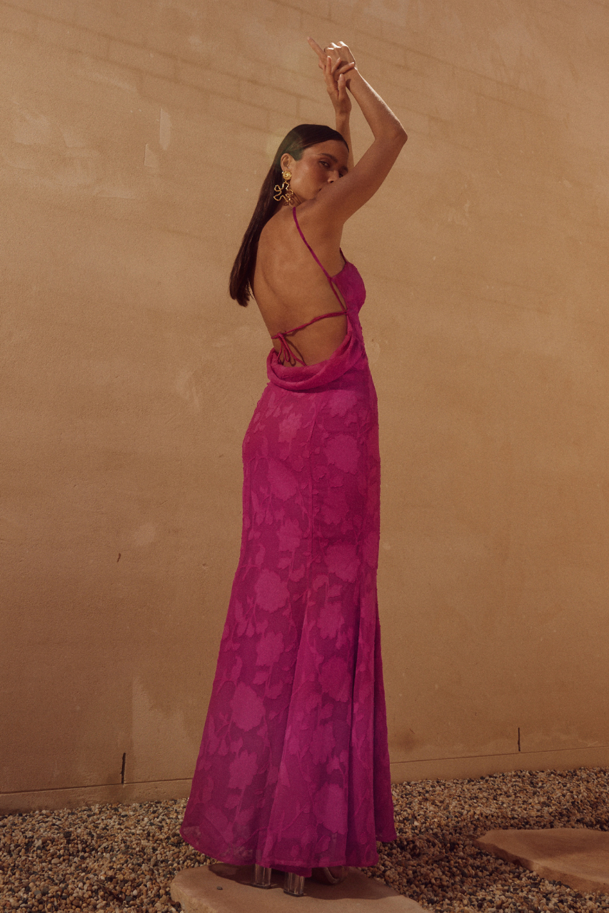 FLORENZA MAXI DRESS - FUCHSIA