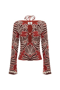 SIENNA SLEEVED TOP - BRODIE RED