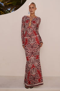 SIENNA SLEEVED TOP - BRODIE RED