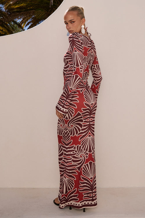 SIENNA MAXI SKIRT - BRODIE RED