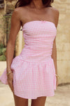 SILLIAN MINI DRESS - PINK GINGHAM