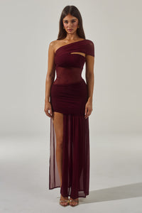 SORELLI ONE SHOULDER MINI DRESS - PLUM