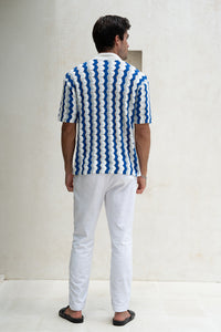STEFANO KNIT TOP - BLUE MULTI