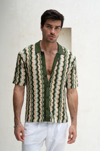 STEFANO KNIT TOP - GREEN MULTI