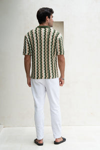 STEFANO KNIT TOP - GREEN MULTI