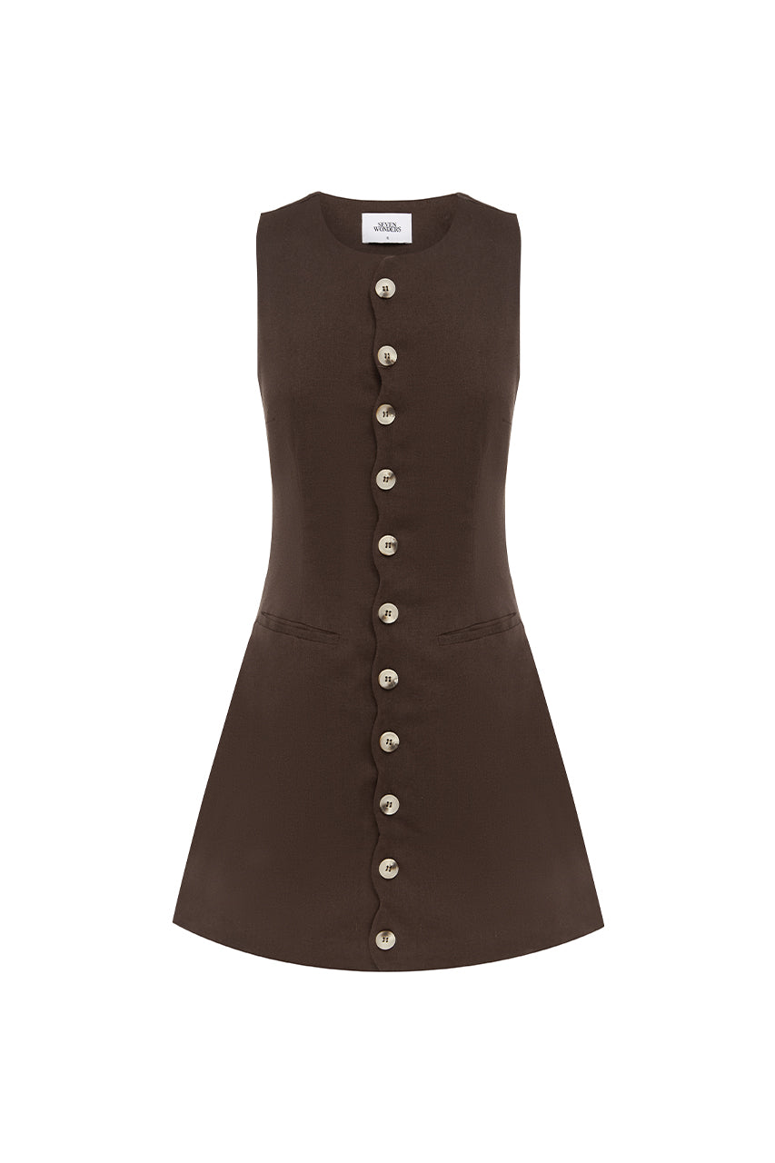 STELLA MINI DRESS - CHOCOLATE