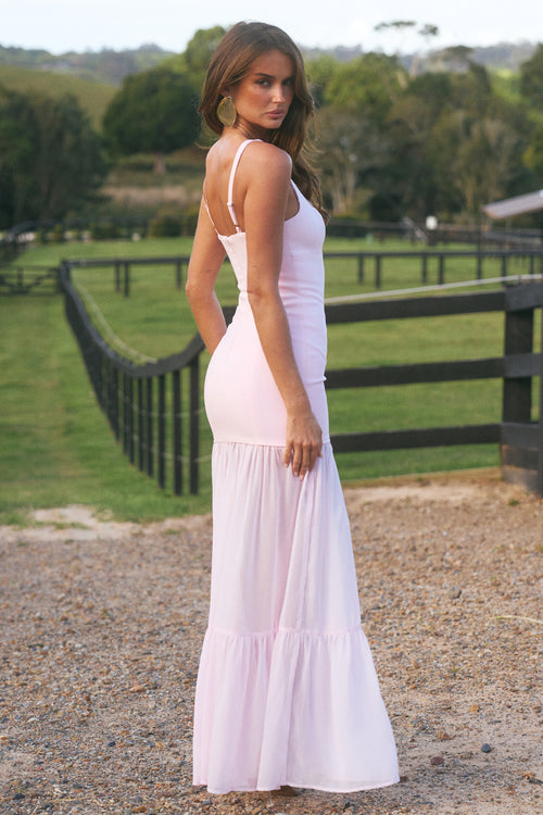 TAHLIA SQUARE NECK MAXI DRESS - PETAL