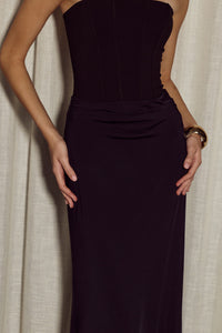 TALEAH STRAPLESS CORSET MAXI DRESS - BLACK