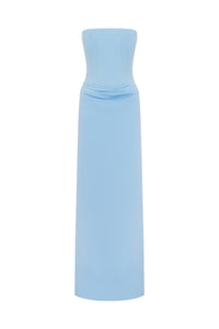 TALEAH STRAPLESS CORSET MAXI DRESS - BLUEBELL