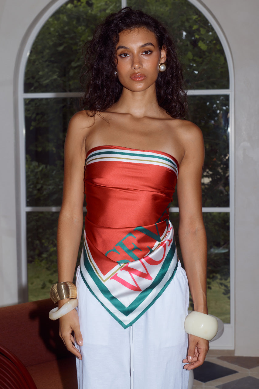 TANAH HEAD SCARF - RED/GREEN