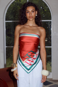 TANAH HEAD SCARF - RED/GREEN