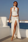 TARA SIDE SPLIT MAXI SKIRT - WHITE