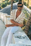 THEO KNIT SHIRT - SAND/WHITE