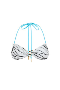 TIAGO HALTER RUCHED BIKINI TOP - CICI WHITE