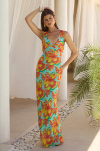 TIANA MAXI DRESS - DIAZ AQUA
