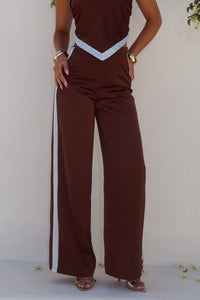 TURNER PANT - CHOCOLATE/SKY BLUE