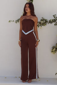 TURNER PANT - CHOCOLATE/SKY BLUE