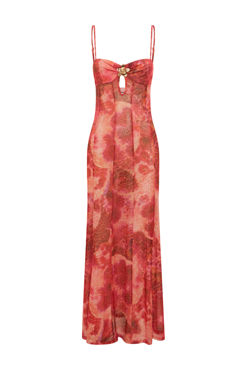 TISHA SHEER MAXI DRESS - MOANA PINK