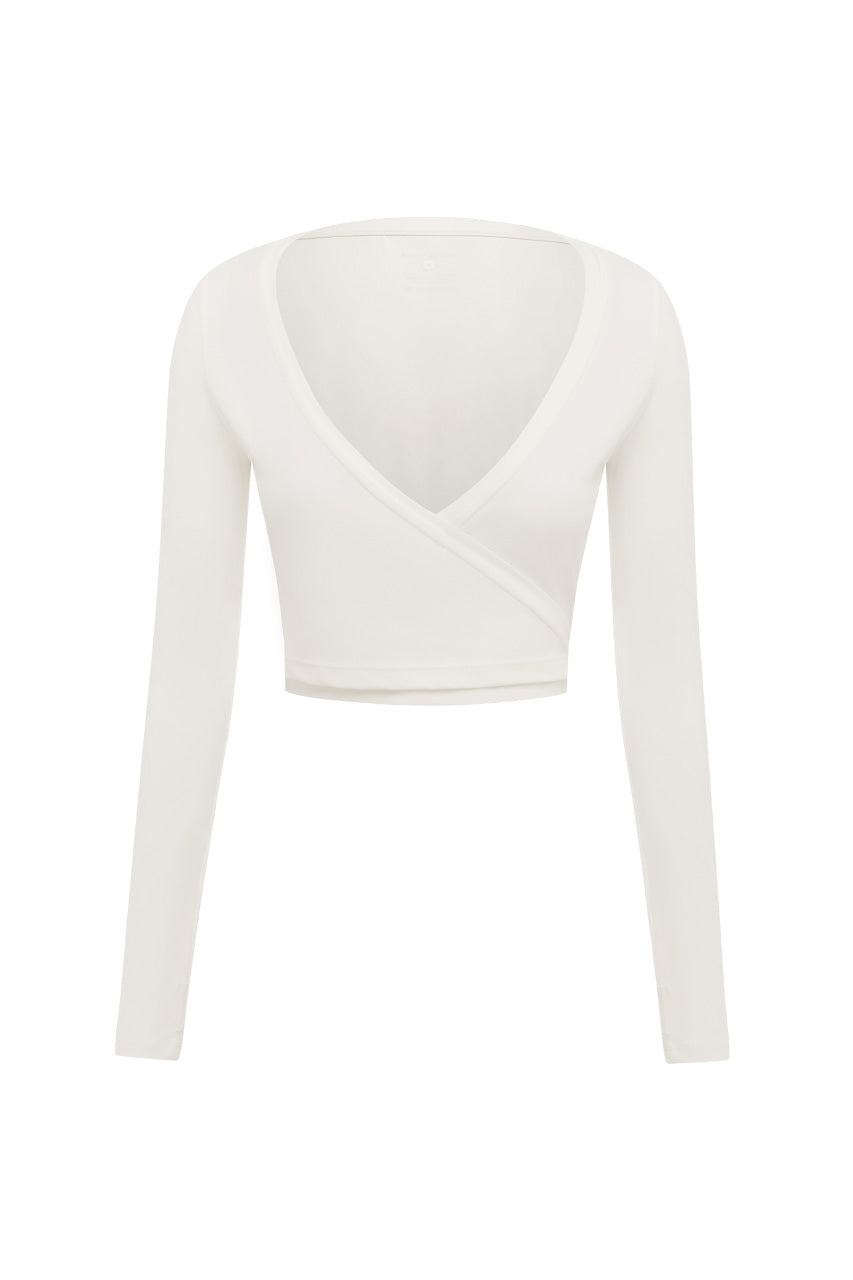 TORIE BALLET WRAP TOP - CREAM