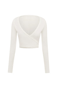 TORIE BALLET WRAP TOP - CREAM