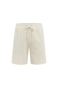 TRISTIAN DRAWSTRING SHORT - SAND/WHITE STRIPE