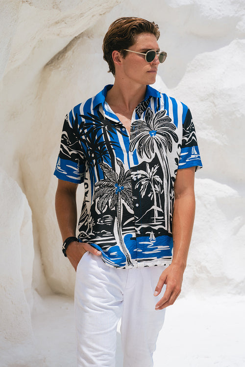 TROPEZ SHIRT - BLUE/BLACK
