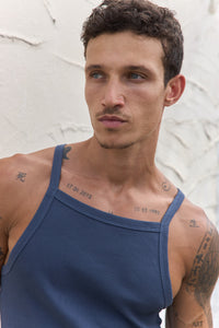 TYLER RIBBED SINGLET - STEEL