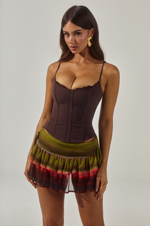 VALERIE LACE TRIM BUSTIER - CHOCOLATE