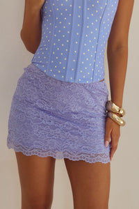 VALERIE LACE MINI SKIRT - PERIWINKLE