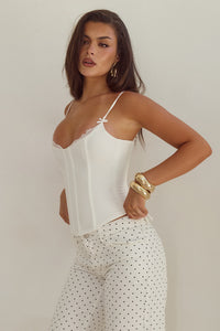 VALERIE LACE TRIM BUSTIER - WHITE