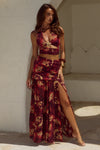 VALLETTA DEEP-V HALTER TOP - ELIANA RED