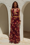 VALLETTA HANDKERCHIEF MAXI SKIRT - ELIANA RED