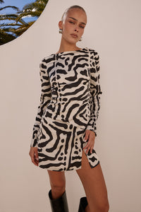 VEGA SLEEVED MINI DRESS - MAJA BLACK