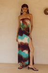 VEGA STRAPLESS MAXI DRESS - VEGA CHOCOLATE