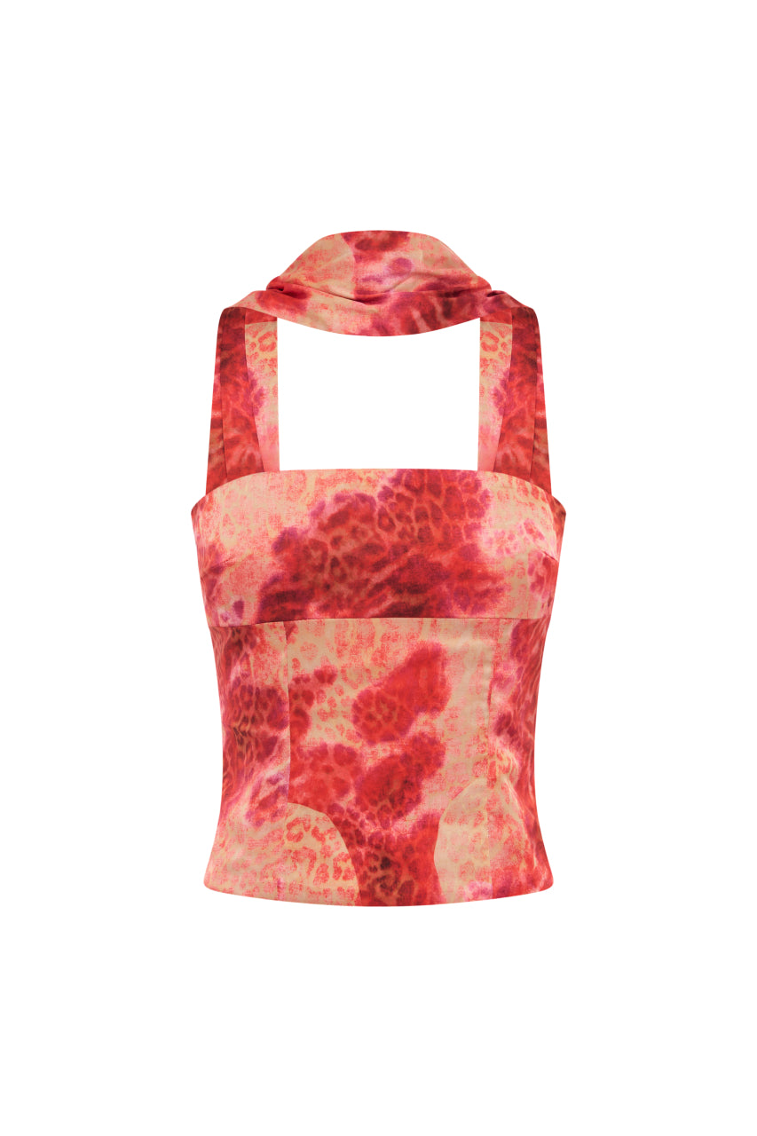 VERITY REVERSE HALTER NECK TOP - MOANA PINK