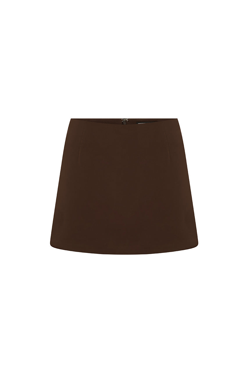 VIENO FITTED MINI SKORT - BITTER CHOCOLATE