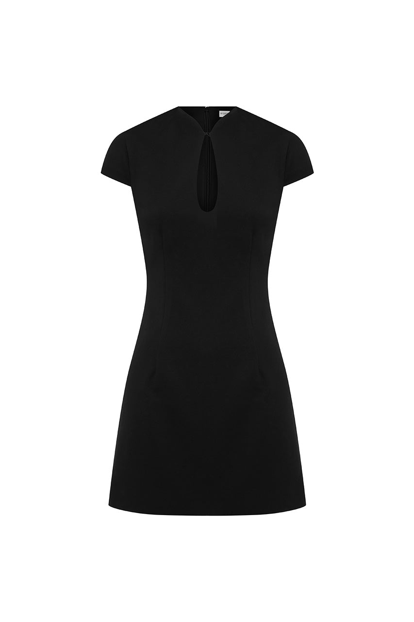 VIENO KEYHOLE FITTED MINI DRESS - BLACK