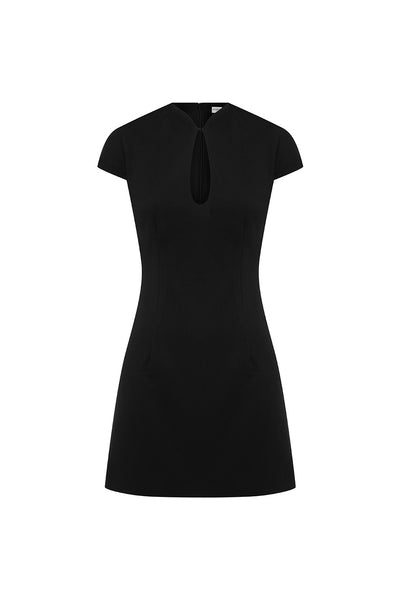 VIENO KEYHOLE FITTED MINI DRESS - BLACK