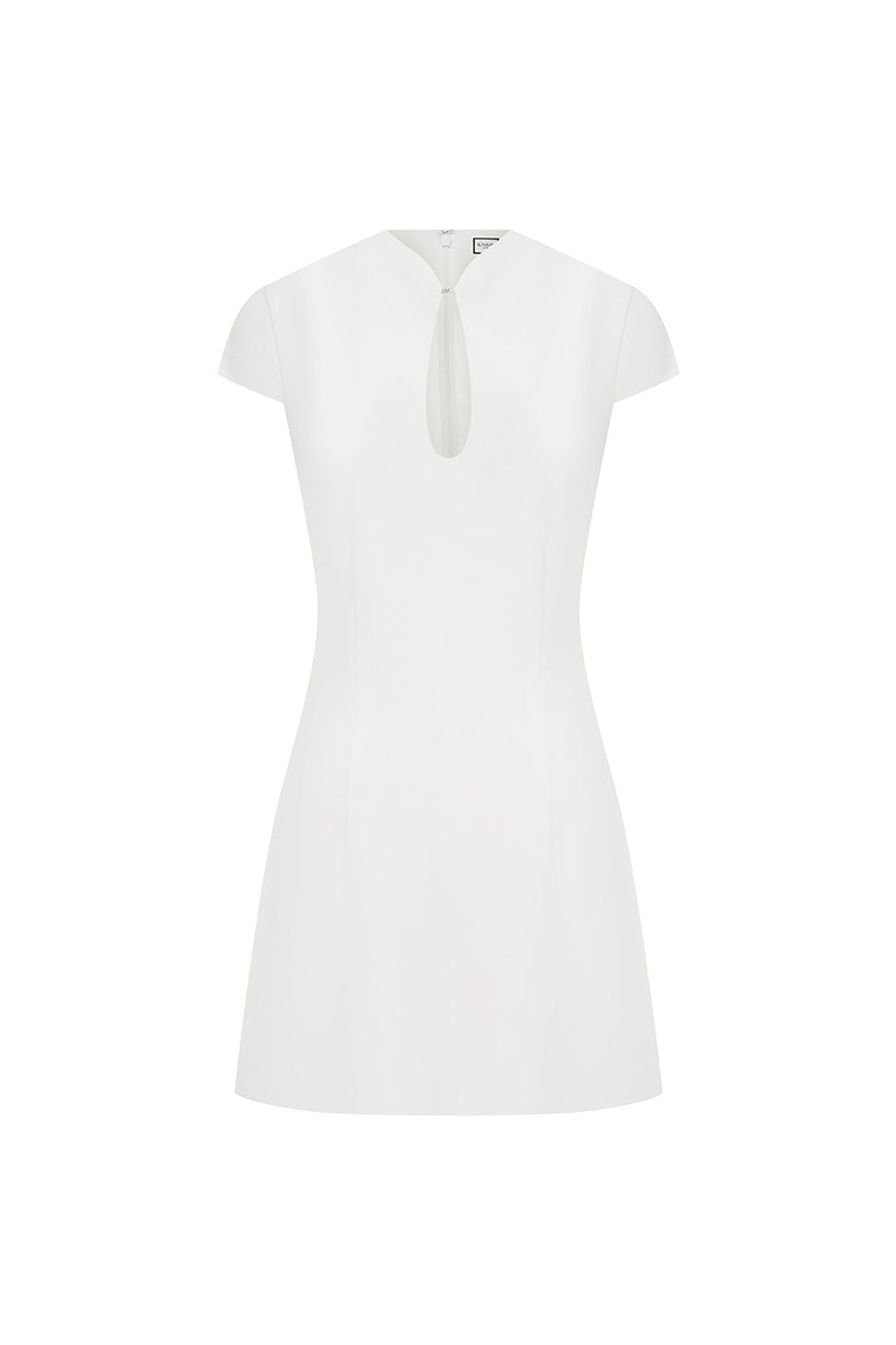 VIENO KEYHOLE FITTED MINI DRESS - WHITE