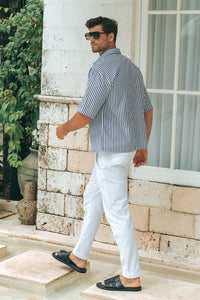 VINCENZO SHIRT - BLACK/WHITE STRIPE