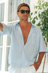 VINCENZO SHIRT - SKY BLUE/WHITE STRIPE