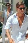 VINCENZO SHIRT - SKY BLUE/WHITE STRIPE
