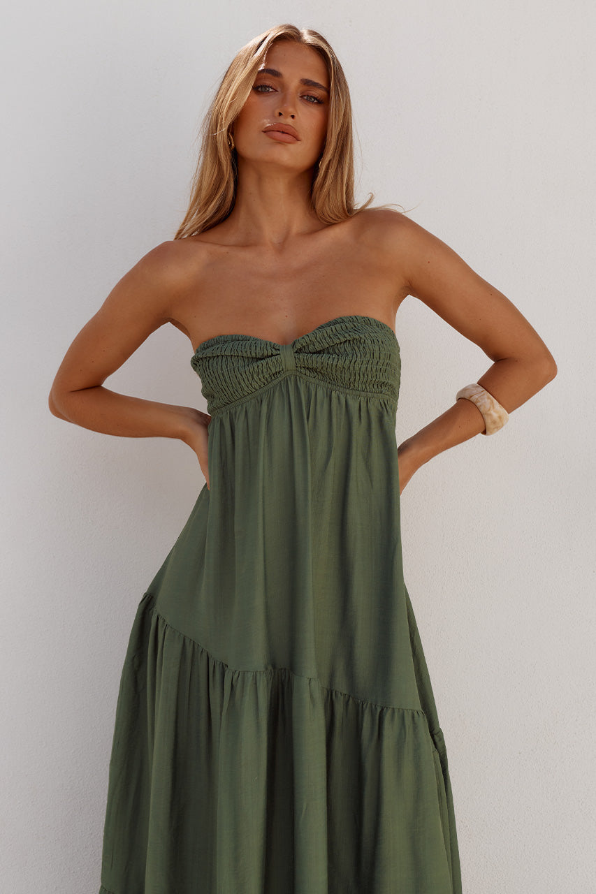 VITTORIA STRAPLESS MAXI DRESS - FERN